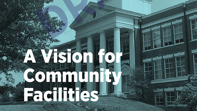 Cover of the draft of the Vision for Community Facilities